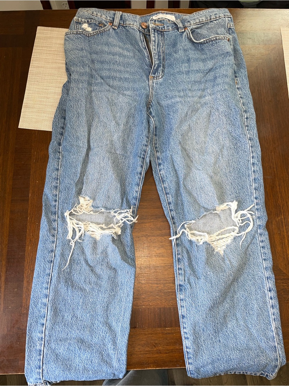 Garage Denim Vintage Straight Distressed Jeans Women’s Size 11 Light Wash
